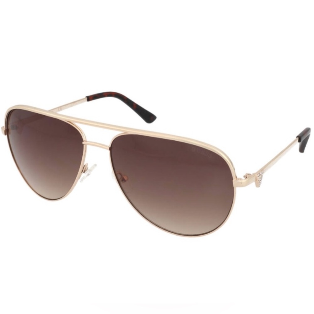 Guess Aviator Gold Brown Lens Sunglasses